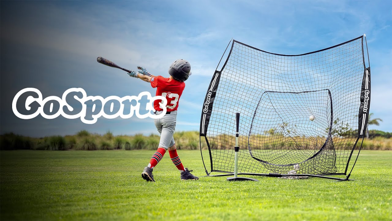 GoSports 6x6 Ft Youth Baseball Net - Practice Hitting & Pitching Net With Strike Zone