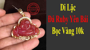 Phật Di Lặc Đá Ruby Tự Nhiên Yên Bái Bọc Vàng 10k