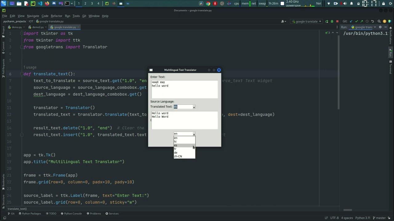 Build a Multilingual Text Translator with Python GUI - Translate ...