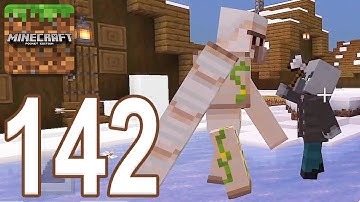 Minecraft Bedrock Survival - Gameplay Walkthrough Part 142 - Raid: Golem vs Pillager (iOS, Android)