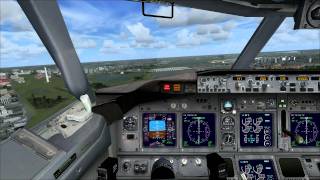 FSX landing 737 (738) cockpit view washington DC reagan national airport runway 19 river visual