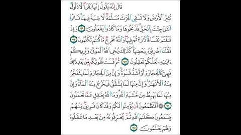حفظ سورة البقرة من الآية 71 الى 75