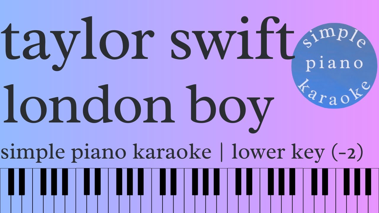 london boy by taylor swift | simple piano karaoke | lower key (-2) | piano backing track