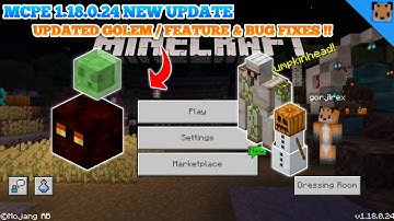 Minecraft pe 1.18.0.24 new update - MCPE 1.18.0.24 UPDATE GOLEM / FEATURES & BUG FIXES !!