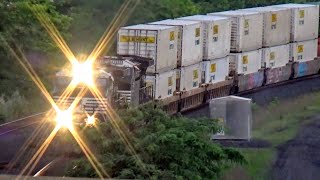 NS 9736 and 4055 less Eastbound Intermodal through Sewickley, PA on the Fort Wayne Line - 7/1/2019