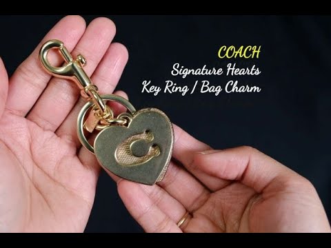 Coach Signature Heart Key Ring / Keychain / Charm 