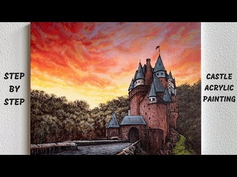 castle-step-by-step-acrylic-painting-tutorial-(colorbyfeliks)