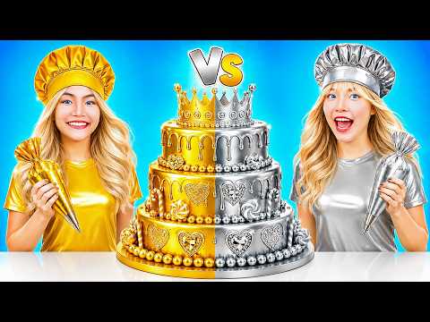 ¡Chica Dorada Vs Chica Plateada! Desafío De Decoración De Pasteles