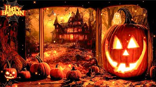 Relaxing Halloween Music - Jack O' Lanterns 🎃 Dark, Autumn with Spooky Halloween Night Ambience 👻