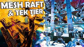 First Time Raiding a MESH RAFT & REACHING Tek Tier In Our Ice Cave! ARK