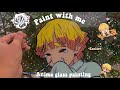 Trying anime glass painting : ✨[ painting zenitsu from demon slayer]✨+ painting tips🌸🌼