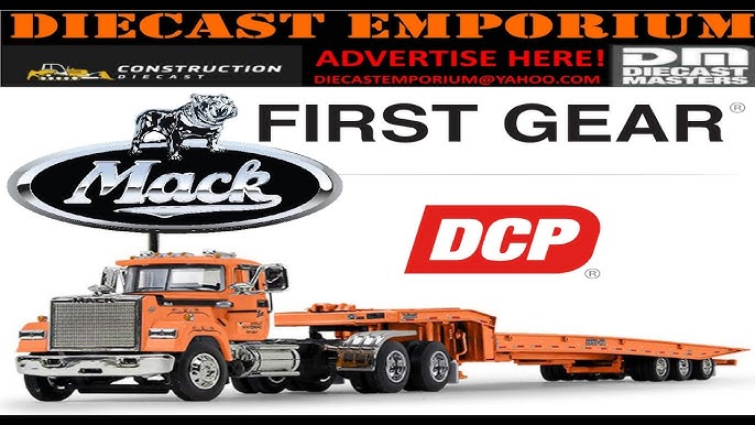 1:64 Scale DCP by First Gear Mack Super-Liner with Talbert 5553TA Traveling  Flatbed Trailer 