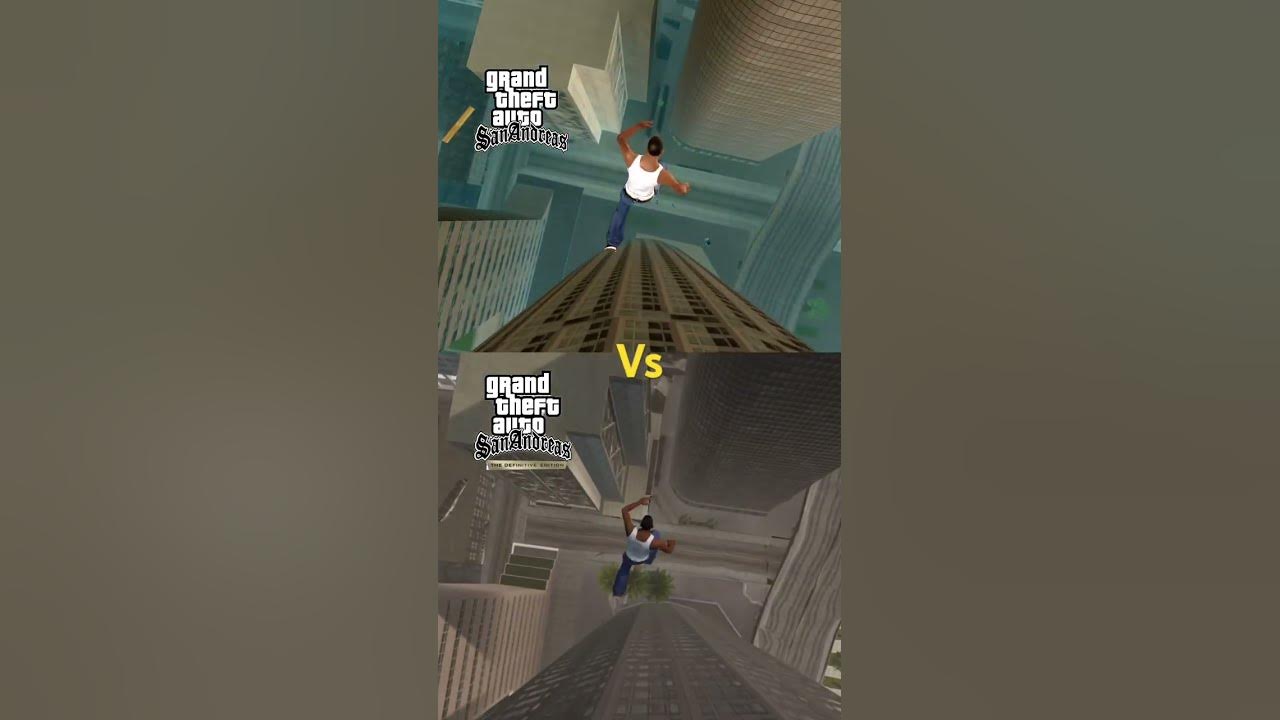 GTA San Andreas VS GTA San Andreas : Definitive Edition Mobile #shorts #gtasanandreas #gaming #jump