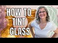 How to COLOUR TINT GLASS / DOLLAR STORE DIY / FARMHOUSE FALL DECOR / TRASH TO TREASURE