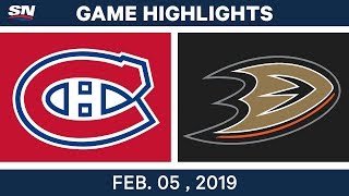 NHL Highlights | Ducks vs. Canadiens - Feb. 5, 2019