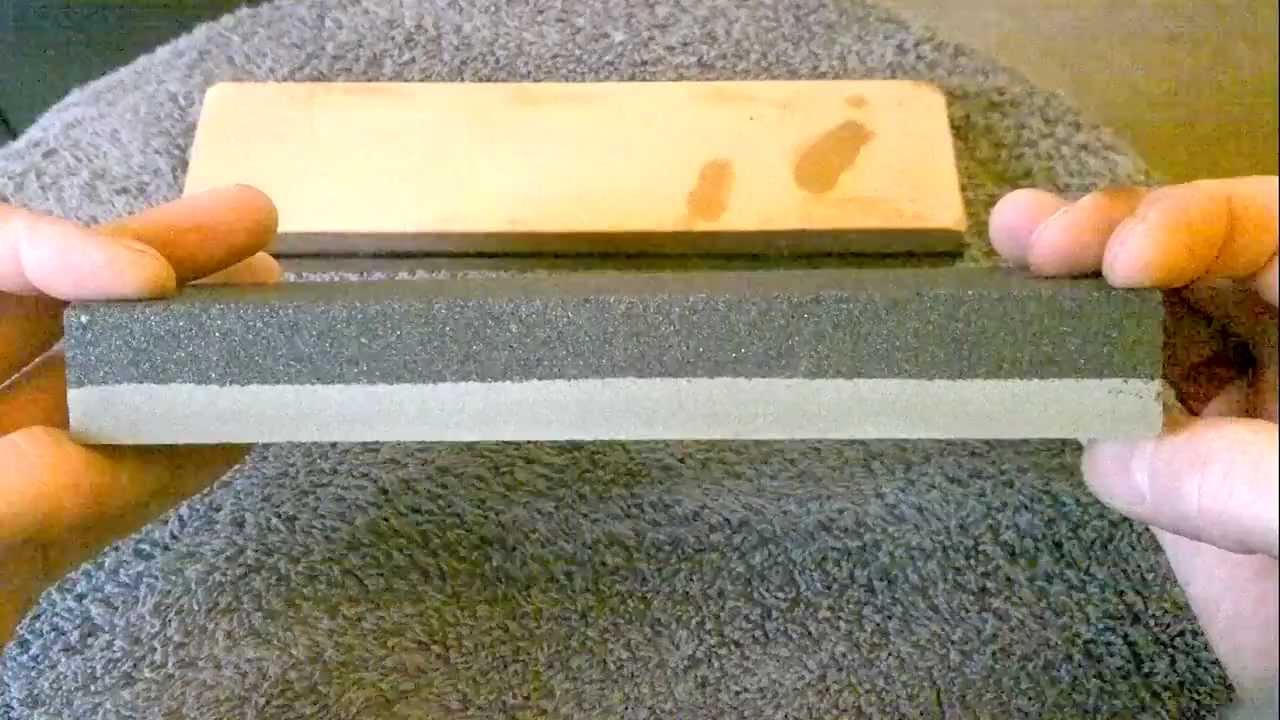 Double sided sharpening stone for knives and shop tools from wickes