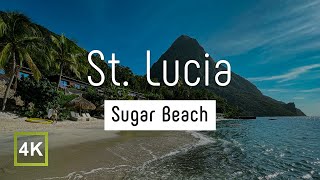 Sugar Beach in St. Lucia - Walking Tour in 4K - Capturing Resort & Caribbean Sea