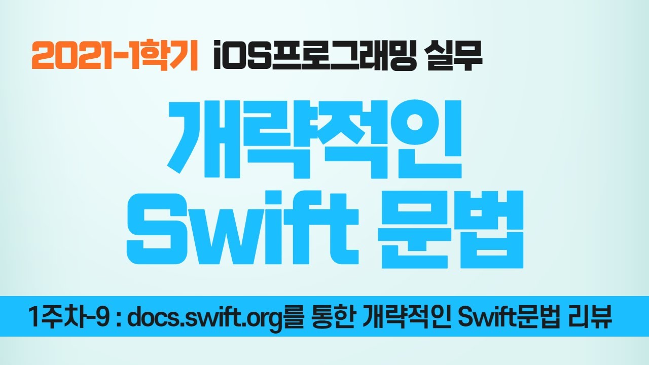 New Update Swift 강좌 1-9 : 개략적인 Swift문법