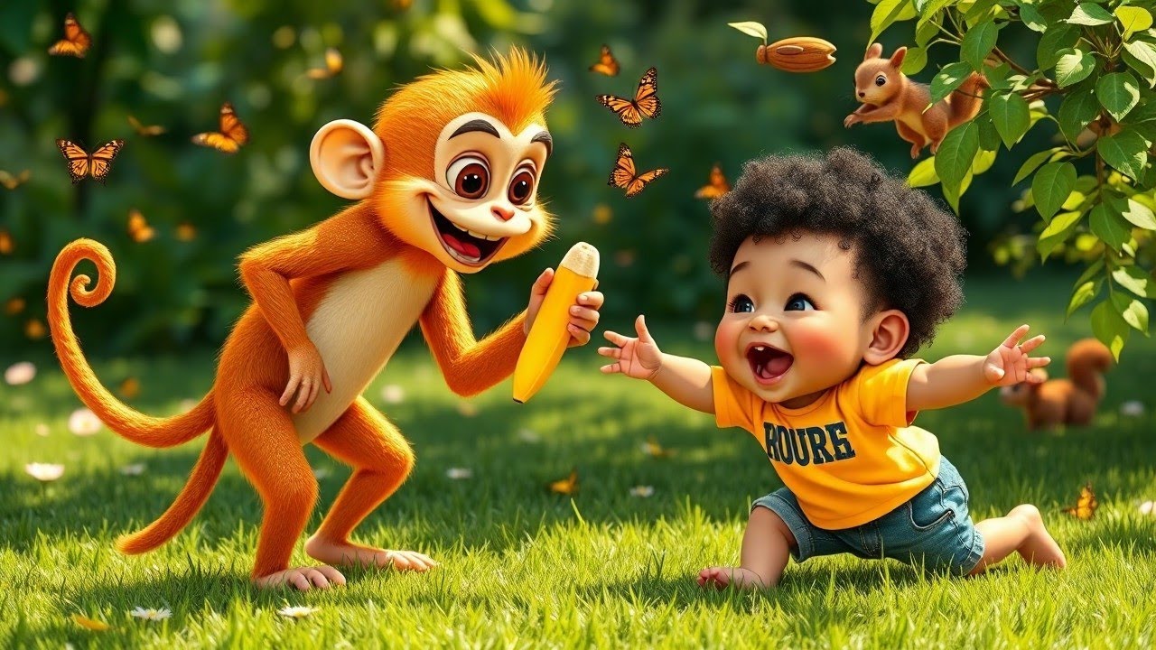 “Yellow Monkey 🍌 & Baby's Banana Rhyme Songs 💃 | New Kids Song 2025 | Laugh, Learn & Play!”