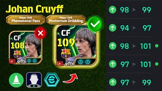 Johan Cruyff 109 Best Training With Booster, Max Level, Player Progression Efootball 2026