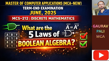 Five Laws of Boolean Algebra | Discrete Mathematics | IGNOU MCA MCS-212
