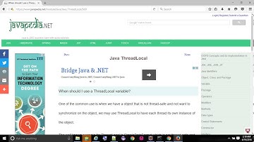 When should I use a ThreadLocal variable? - javapedia.net