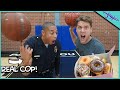 Challenging police officer to basketball trick shot horse winner gets the donuts 