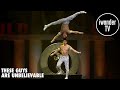 The giang brothers perform head to head balance stunt