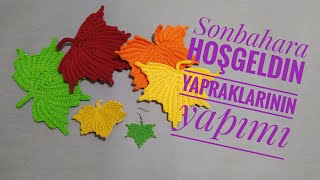 TIĞ İŞİ YAPRAK YAPIMI 🍁/ÖRGÜ YAPRAK NASIL YAPILIR /YAPRAK BARDAK ALTLIĞI