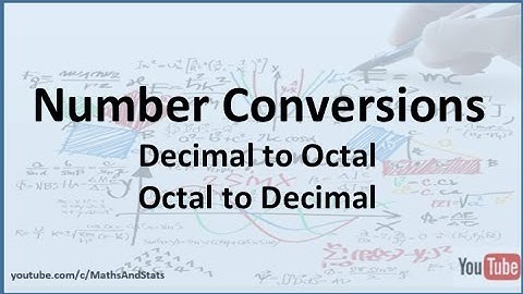 Converting Decimal To Octal and Octal To Decimal