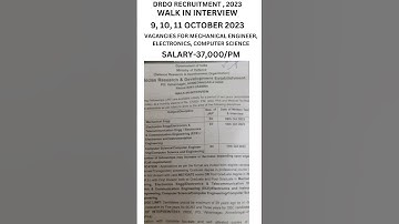 DRDO RECRUITMENT , 2023