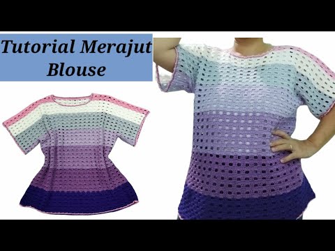 Crochet // Tutorial Merajut Blouse - Blouse Crochet Tutorial [subtitles available]