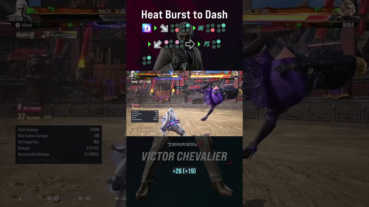 Tekken 8: Victor Combo #8 Mid Air Heat Burst to Heat Dash - Ultimate Combo Guide