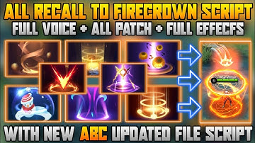 ALL RECALL TO FIRECROWN RECALL SCRIPT FULL SOUND | ALL PATCH + FULL EFFECTS + NO BAN