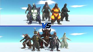 Evolved Godzilla Team vs Red King Team - Animal Revolt Battle | ARBS