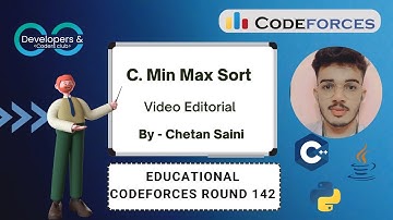 C. Min Max Sort | Educational Codeforces Round 142 (Rated for Div. 2) | Codeforces | DCC NIT-A