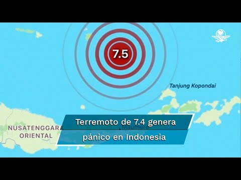 Terremoto de 7.4 sacude Indonesia; lanzan alerta de tsunami