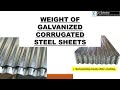 Weight of Corrugated GI Sheets | English