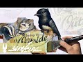 Greg "Craola" Simkins painting a Black Phoebe in "Greetings"