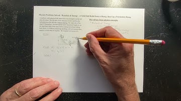 Rotation & Energy Example: A Solid Ball Rolls Down a Ramp, then Up a Frictionless Ramp