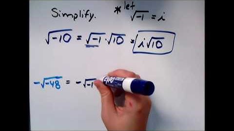 Using i to rewrite square roots of negative numbers