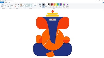 How to draw Lord Ganesha in computer using Ms Paint | Lord Ganesha Drawing.
