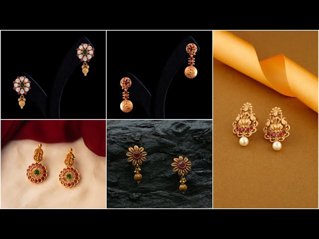 Light Weight Gold Earrings Designs with weight and price || Daily Wear Gold  Earrings || Shrid… | Simple gold earrings, Gold earrings for kids, Gold  earrings designs