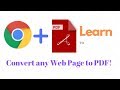 How to convert webpages into PDF file