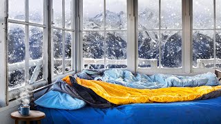 Winter Snowstorm Ambience in Fire Lookout Tower with cracking fire, wind, & blizzard sounds