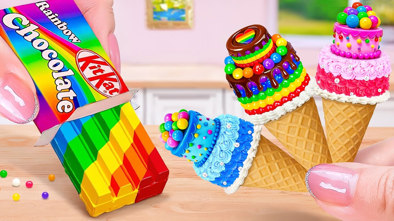 Nuevo Helado vs Pastel de Chocolate KITKAT  🍬🍦 Jelly Ice Cream ASMR Relajante