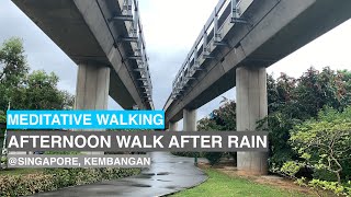 [4k] Meditative ASMR Afternoon Walk after rain / Singapore: Kembangan area