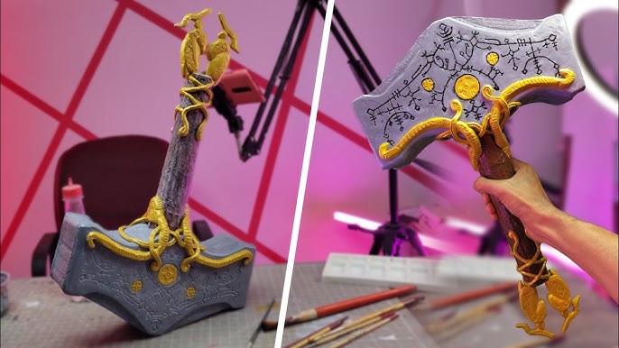 God of War's 3D printed Mjölnir is back with a new lick of paint