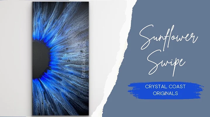 Gorgeous Shades of Blue Abstract Sunflower Swipe Technique/ Fluid Art Acrylic Pour Painting