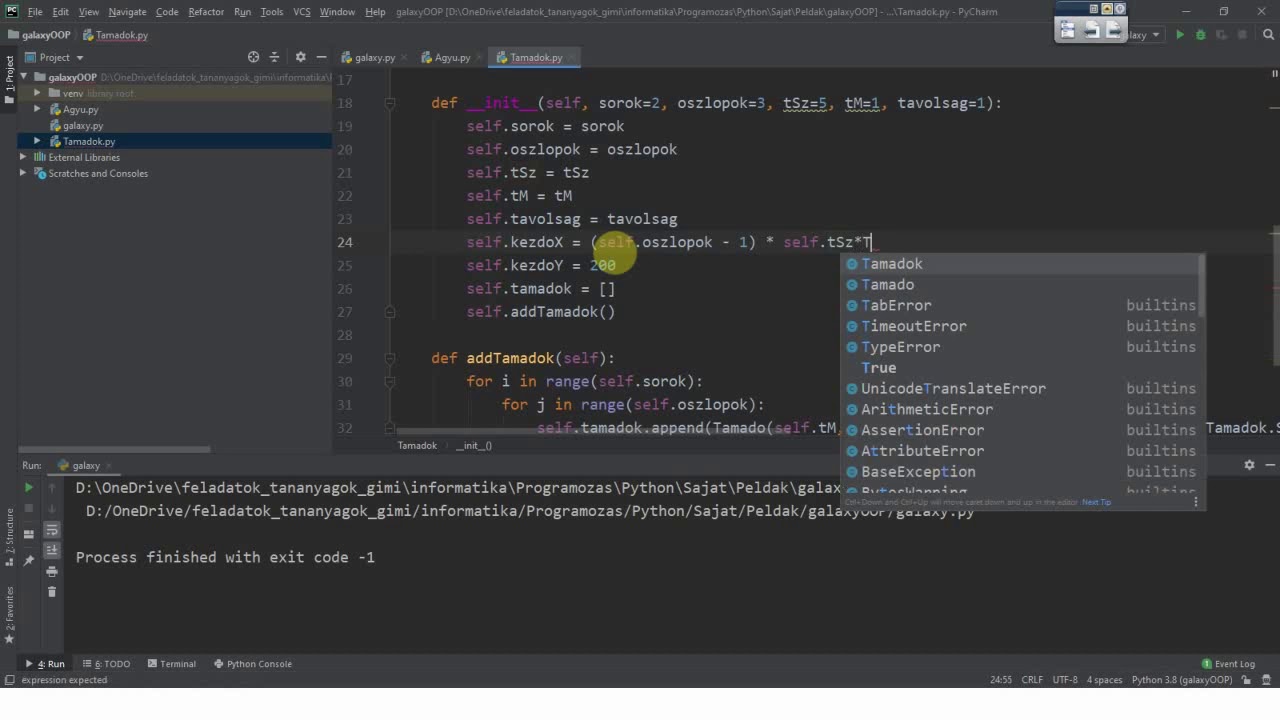 Galaxy Python Coding 07. Galaxy - Támadók elhelyezése - Python OOP - YouTube